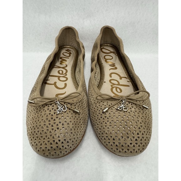 Sam Edelman Shoes - Sam Edelman Felicia 2 Brown Suede Laser Cut Ballet Flats Womens 9.5